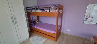 Poschodová posteľ Klára 90x 200 cm s ortopedickými matracmi