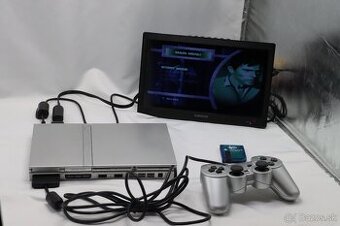 PlayStation 2 Slim Silver SCPH-70004 / komplet prísluš.