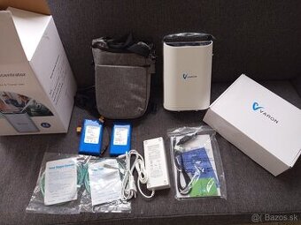 Prenosný kyslíkový koncentrator s 2 baterkami