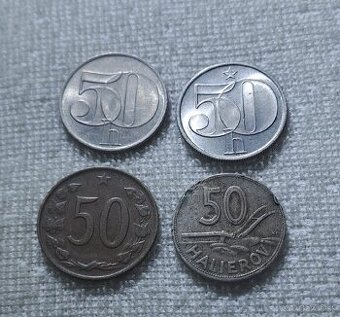 50 haliere (lot mincí) slovenský štát/ČSSR
