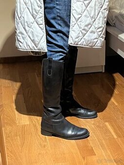 Čierne kožené čižmy Gabor