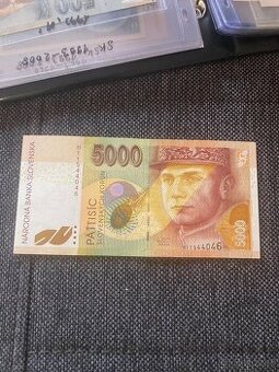 Predám bankovku slovensky štát 5000sk rok 1999