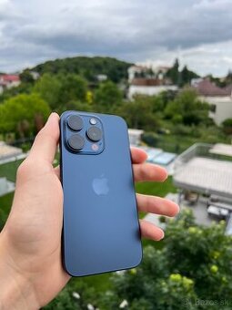 iPhone 15 PRO BLUE TITANIUM BATÉRIA 92% - TOP STAV