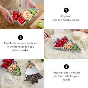 Taniere súprava čipsov a namáčania 3 priehradkové plastové