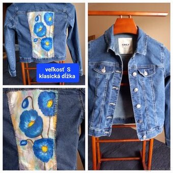 Ručne maľovaná dámska džínsová bunda
