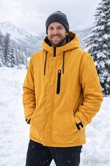 Horčicová pánska zimná bunda XXL