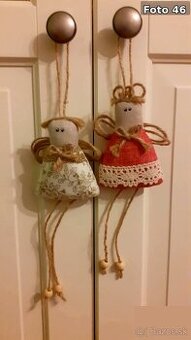 Dekorácia - ručne vyšívany anjeli