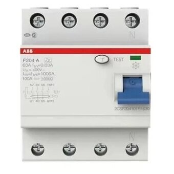 ABB F204A-63/0,03A 63A Zvyškový prúdový istič 30mA 4-pólový