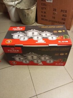 12 dielna sada hrncov Zilner Platinum , indukcia -nové