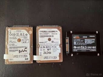 Predám tieto 2,5palcové HDD a SSD