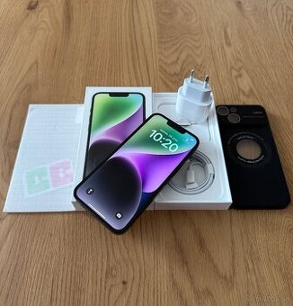 iPhone 14 128 gb Midnight - komplet príslušenstvo, záruka