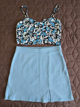 Súprava crop top a sukňa Bershka