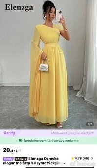 Dámske elegantné žlté šaty