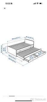 postel SLAKT s dalsim lozkom 90x200