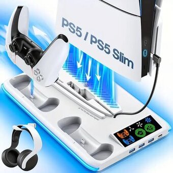 Nabíjací stojan s RGB a chladením pre PlayStation 5 / Slim