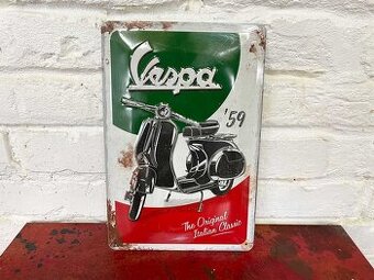 Plechová parkovacia tabuľa "Vespa"