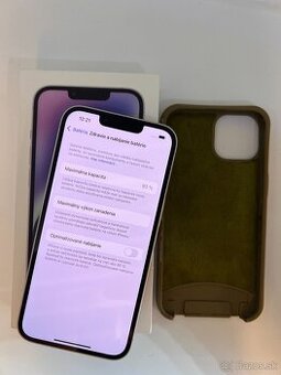 IPHONE 14 PURPLE 128GB ZÁRUKA - DOBRÝ STAV