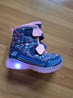Skechers blikajúce snehule Power Paint tmavomodré