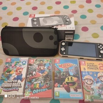 KONZOLA Nintendo Switch LITE Grey + Super Mario hry, Pac-Man