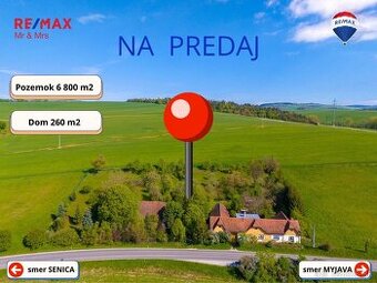 NA PREDAJ: Rodinný dom s veľkým pozemkom (6800 m2) a nádhern