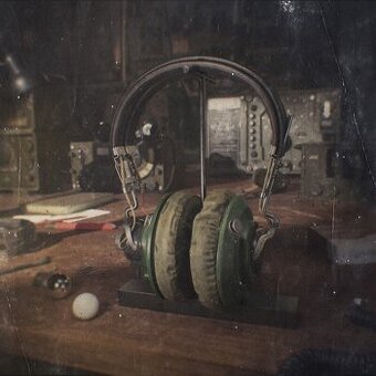 Stará letecká sluchátka s mikrofonem AG-2 (SSSR)