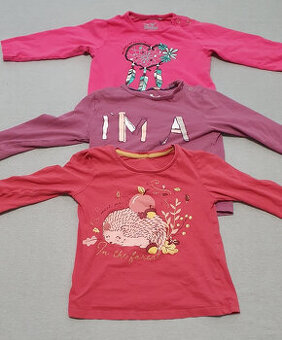 9 ks tričká s dlhým rukávom veľ. 86 - 92