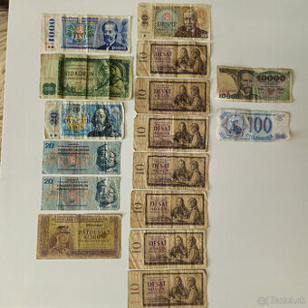 Československé staré bankovky