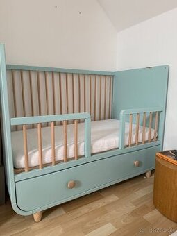 IKEA MYLLRA postieľka so zásuvkou – mentolová