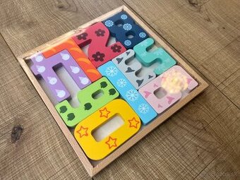 Nové drevené puzzle Číslice EliNeli – 11 dielov