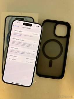 IPHONE 15 BLUE 128GB ZÁRUKA - VEĽMI DOBRÝ STAV