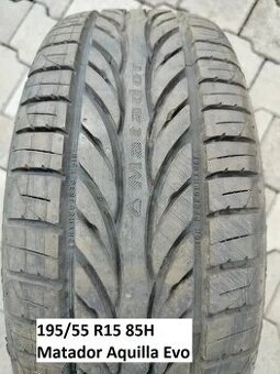 Predám 1 letnú pneumatiku 195/55 R15 85H Matador Aquilla Evo