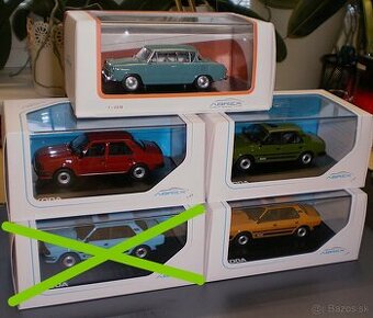 ŠKODA 120L/1984/  a ŠKODA 1100 MBX /1969/ , ABREX , 1:43