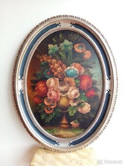 F. Campos - luxusný oválny olej na plátne 87x67