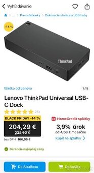 Lenovo ThinkPad Universal USB-C Dock (nerozbalené)
