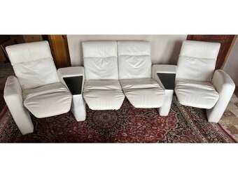 Kožená relaxační sedací souprava 2+1+1, 3193