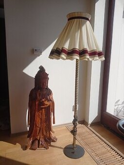 Krásna starožitná mosadzná lampa 150 cm