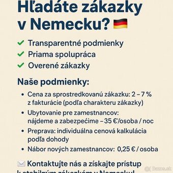 Hľadáte zákazky v Nemecku? 🇩🇪