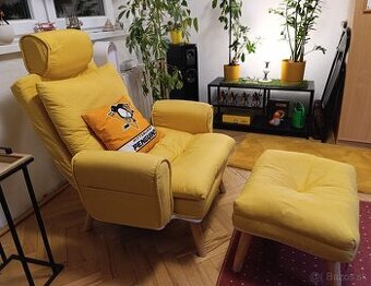 Polohovateľné kreslo s podnožkou S1380 žlté