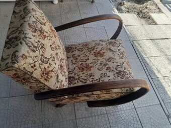 Historické čalúnené kreslo dizajn Halabala?Obraz  olejomaľba