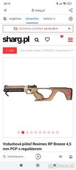 Vzduchová pistol' Reximex RP Bronze 4,5 mm PCP-s. ...