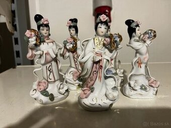 Porcelánové sošky gejše – sada 5 ks