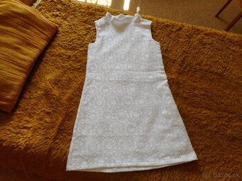 elegantné biele dievčenské šaty 152cm
