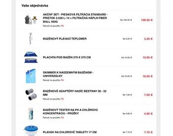 Bazén s príslušenstvom a pieskovou filtráciu
