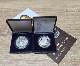 Sada 10euro Ľ.Štur 2015 Proof+BK +Letak