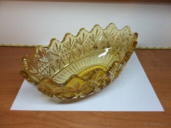 Art Deko, starožitná ambrová krásná oválná mísa.