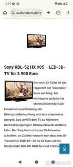 Sony KDL-52 HX 905 – LED-3D-