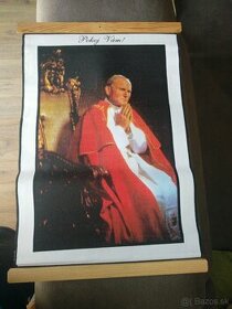 Lacno predám obrázok pápeža Jána Pavla II, vytlačený na plát