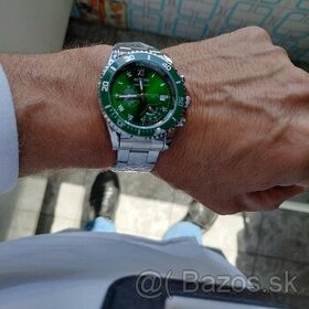 Predám - pánske hodinky NotionR (strieborno-zelené), (nové) - 1