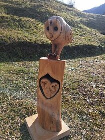 Drevená socha - sova