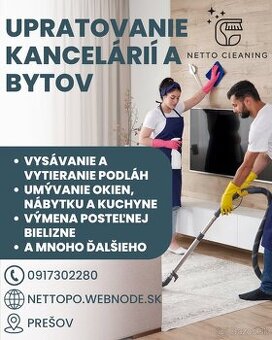Upratovanie kancelárii a bytov